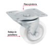 48631 - Rodaja de polietileno 4" placa giratoria, con balero, FIERO