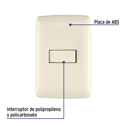 48660 - Placa armada 1 interruptor sencillo, marfil, línea Italiana