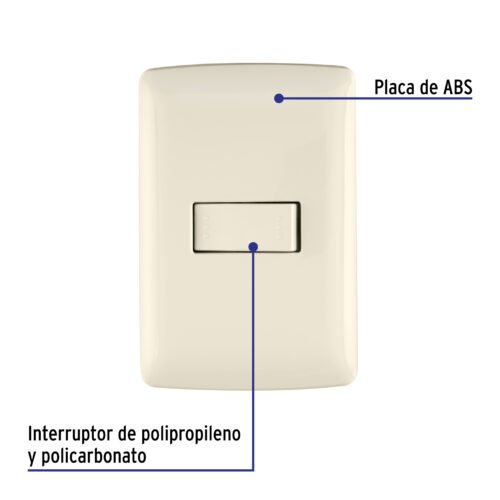 486612 48661 - Placa armada 1 interruptor escalera marfil, línea Italiana
