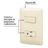 48666 - Placa armada contacto e interruptor, marfil, línea Italiana