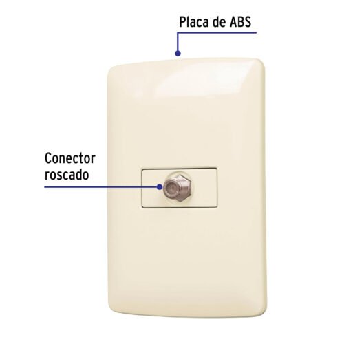 48672 - Placa armada con conexión para TV, marfil, línea Italiana