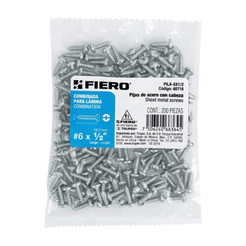 48718 - Bolsa con 200 pijas para lámina, #6 x 1/2", FIERO