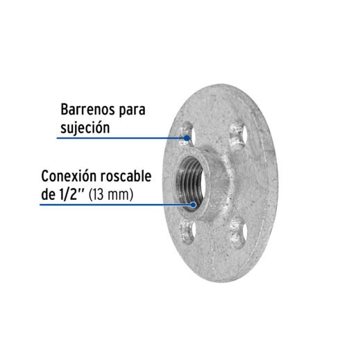 48737 48737 - Brida de acero galvanizado de 1/2", Foset