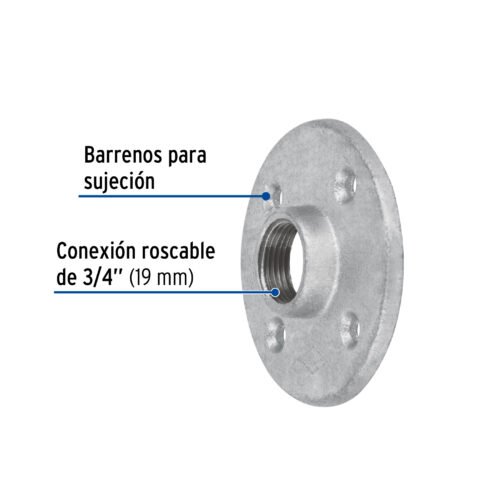 48738 - Brida de acero galvanizado de 3/4", Foset