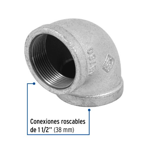 48750 - Codo 90° acero galvanizado de 1-1/2", Foset