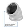 48753 48753 - Codo 45° acero galvanizado de 1-1/2", Foset