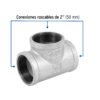 48757 - Tee sencilla 2" acero galvanizado, Foset