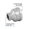 48761 - Reducción campana acero galvanizado 1-1/4" x 1/2", Foset