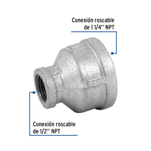 48761 - Reducción campana acero galvanizado 1-1/4" x 1/2", Foset