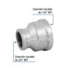 48762 - Reducción campana acero galvanizado 1-1/4" x 3/4", Foset