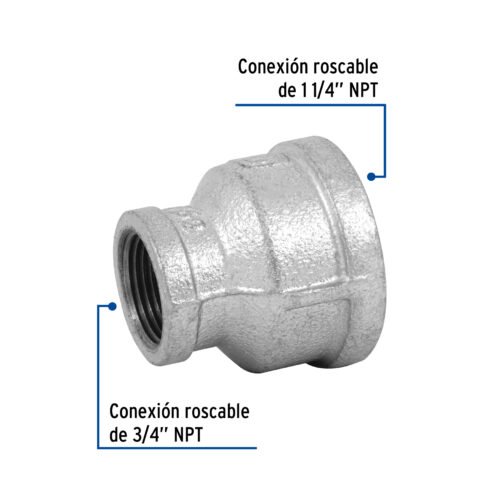 48762 - Reducción campana acero galvanizado 1-1/4" x 3/4", Foset