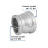 48767 - Reducción campana acero galvanizado 1-1/2"x1-1/4", Foset