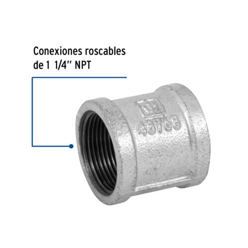 48768 - Cople reforzado de acero galvanizado de 1-1/4", Foset