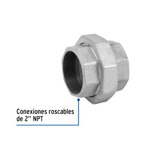 48773 - Tuerca unión 2" acero galvanizado, Foset