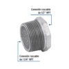 48774 - Reducción bushing acero galvanizado 1-1/4 x 1/2", Foset