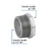 48779 - Reducción bushing acero galvanizado 1-1/2 x 1", Foset