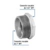 48782 48782 - Reducción bushing acero galvanizado 2 x 1-1/2", Foset