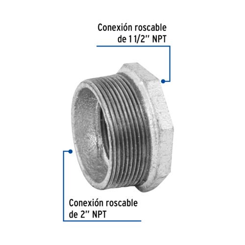 48782 48782 - Reducción bushing acero galvanizado 2 x 1-1/2", Foset