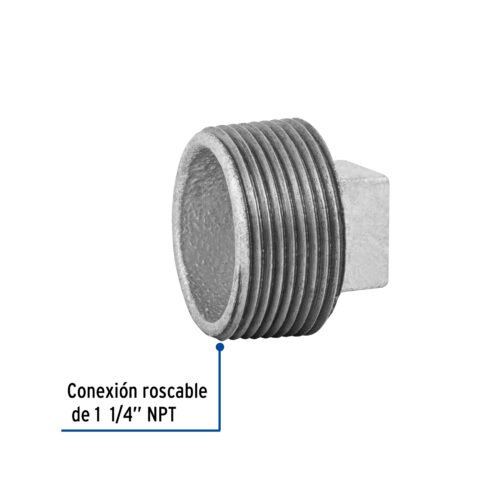 48783 - Tapón macho 1-1/4" de acero galvanizado, Foset
