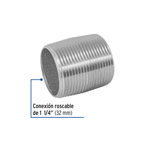 48789 48789 - Niple de acero galvanizado 1-1/4" cuerda corrida, Foset