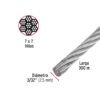 48796 - Metro de cable rígido 3/32" de acero 7x7 hilos, 300 m, FIERO