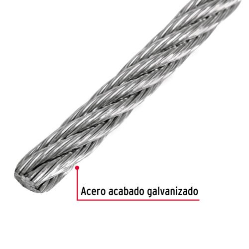 48801 - Metro de cable flexible 1/8" de acero 7x19 hilos, 300 m