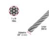 48801 - Metro de cable flexible 1/8" de acero 7x19 hilos, 300 m