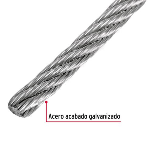 Web 48802 - Metro de cable flexible 3/16" de acero 7x19 hilos, 300 m