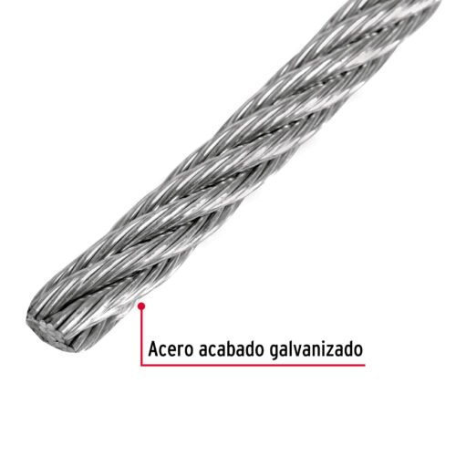 Web 48803 - Metro de cable flexible 1/4" de acero 7x19 hilos, 300 m