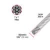 48804 - Metro de cable rígido 1/16" acero 7x7 recubierto PVC, 300 m