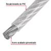 48805 - Metro de cable rígido 3/32" acero 7x7 recubierto PVC, 300 m