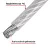 48806 - Metro de cable rígido 1/8" acero 7x7 recubierto PVC, 300 m