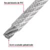 48809 - Metro cable flexible 3/32" acero 7x19 recubierto PVC, 300 m