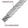 48810 - Metro cable flexible 1/8" acero 7x19 recubierto PVC, 300 m