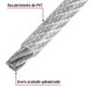 48812 - Metro cable flexible 1/4" acero 7x19 recubierto PVC, 300 m