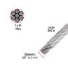 48812 - Metro cable flexible 1/4" acero 7x19 recubierto PVC, 300 m