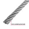 48813 - Metro de cable rígido 5/16" de acero 7x7 hilos, 75 m, FIERO