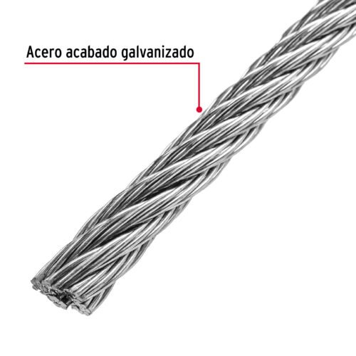 Web 48816 - Metro de cable flexible 5/16" de acero 7x19 hilos, 75 m