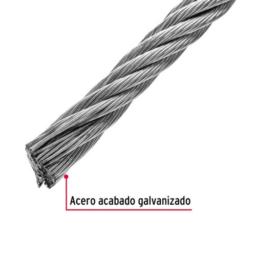 48817 - Metro de cable flexible 3/8" de acero 7x19 hilos, 75 m