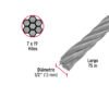 48819 - Metro de cable flexible 1/2" de acero 7x19 hilos, 75 m
