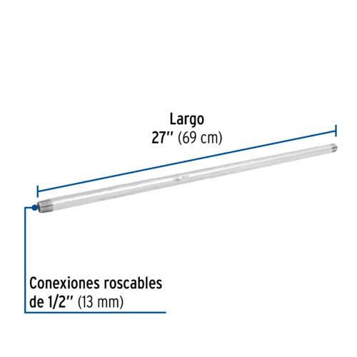 48822 48822 - Niple de acero galvanizado 1/2 x 27", Foset
