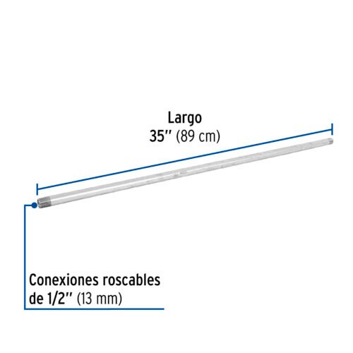 48823 48823 - Niple de acero galvanizado 1/2 x 35", Foset