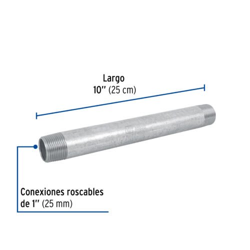 48826 - Niple de acero galvanizado 1 x 10", Foset