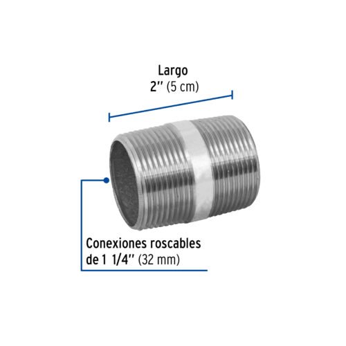 48828 48828 - Niple de acero galvanizado 1-1/4 x 2", Foset