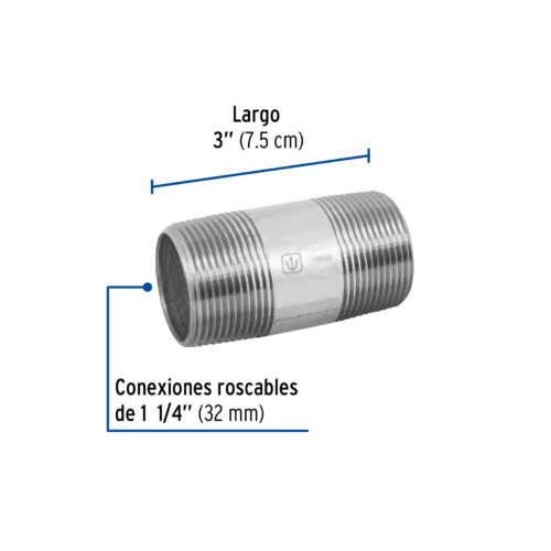 48829 48829 - Niple de acero galvanizado 1-1/4 x 3", Foset
