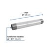 48834 - Niple de acero galvanizado 1-1/4 x 12", Foset