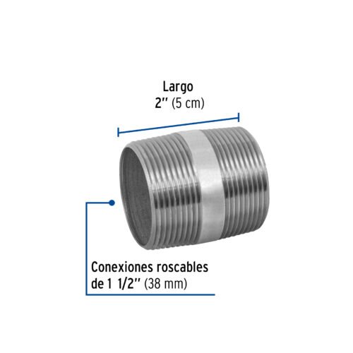 48835 48835 - Niple de acero galvanizado 1-1/2 x 2", Foset