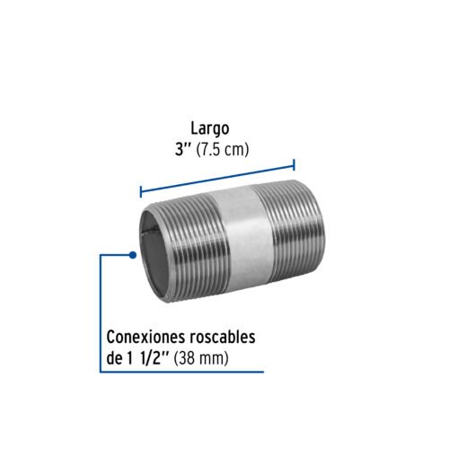 48836 - Niple de acero galvanizado 1-1/2 x 3", Foset
