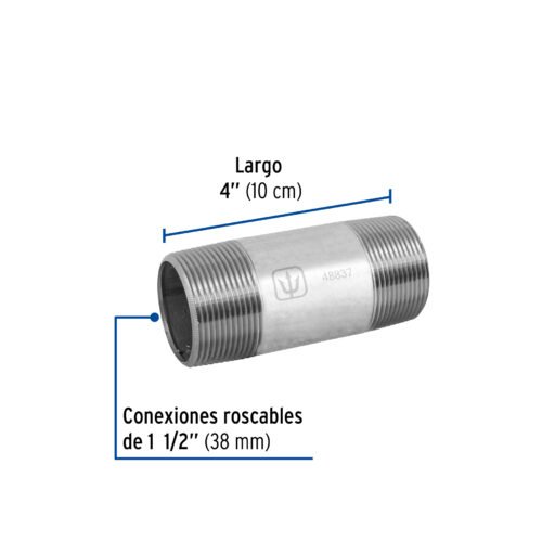 48837 48837 - Niple de acero galvanizado 1-1/2 x 4", Foset