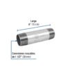 48838 48838 - Niple de acero galvanizado 1-1/2 x 6", Foset